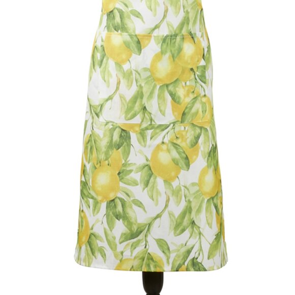 Multi-color Green and Yellow Lemon Printed Design Apron, 24x36, Polyester - Picture 3 of 5